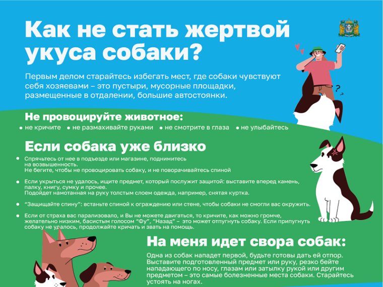 Риск травмирования в результате укуса собак.